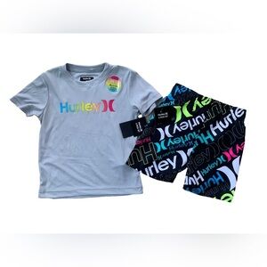 Hurley NWT Size 4T Two Piece Rash Guard and Swim Trunks Swimsuit